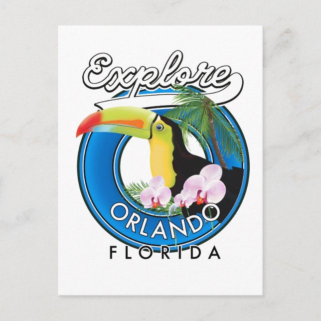 Orlando Florida Explore retro logo. Postcard (Front)