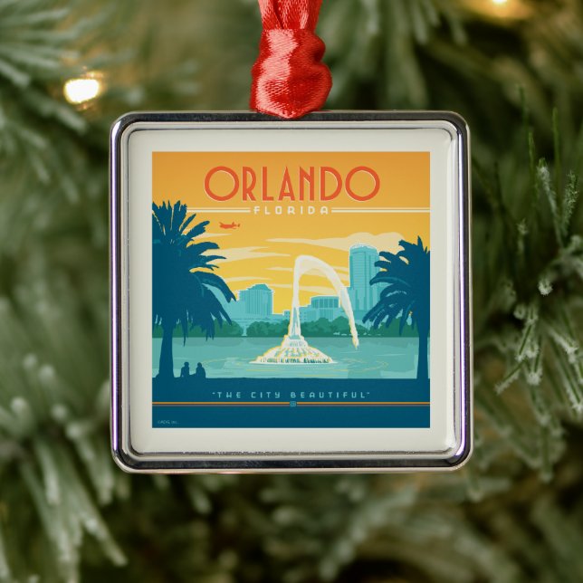 Orlando Florida Metal Ornament (Tree)