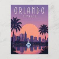 Orlando Florida Palm Sunset Skyline Vacation