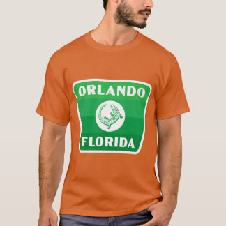 Orlando Florida Retro Gator Badge Green T-Shirt