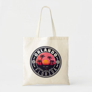 Orlando Florida Retro Sunset Tropical Souvenir 80s Tote Bag
