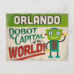 Orlando Florida Robot - Funny Vintage Postcard