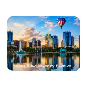Orlando Florida Skyline Lake Eola Hot Air Balloon Magnet