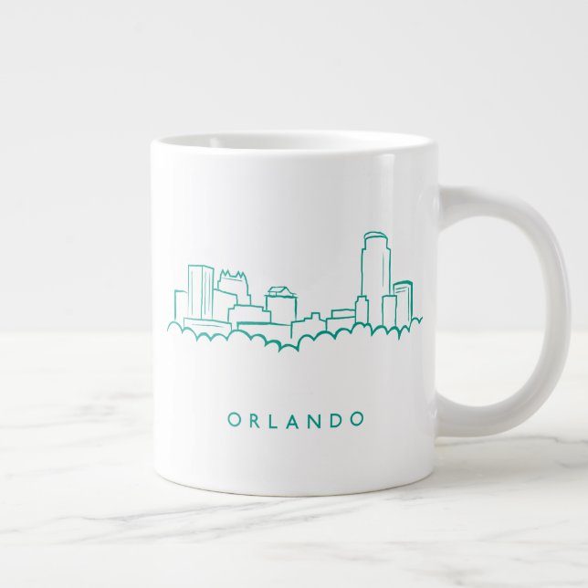 Orlando Florida Skyline Large Coffee Mug (Right)