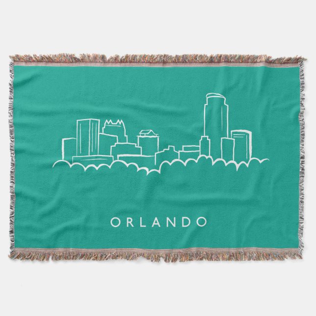 Orlando Florida Skyline Throw Blanket (Front)