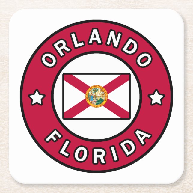 Orlando Florida Square Paper Coaster (Front)