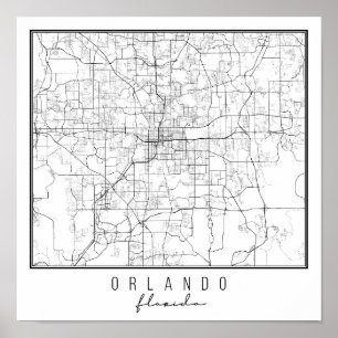 Orlando Florida Street Map Poster
