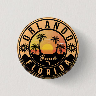 Orlando Florida tropical Retro Sunset Souvenirs 3 Cm Round Badge