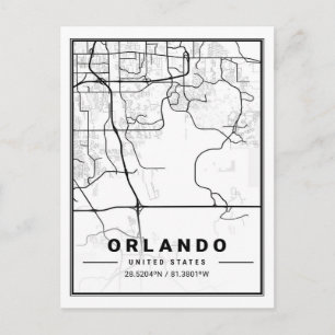 Orlando Florida USA Travel City Map Postcard