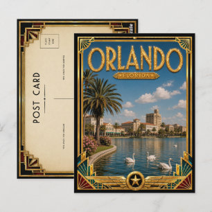 Orlando Florida Vintage Art Deco Golden Age Postcard