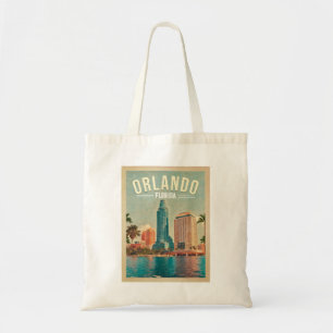 Orlando Florida Vintage High buildings Palm 1960s Tote Bag