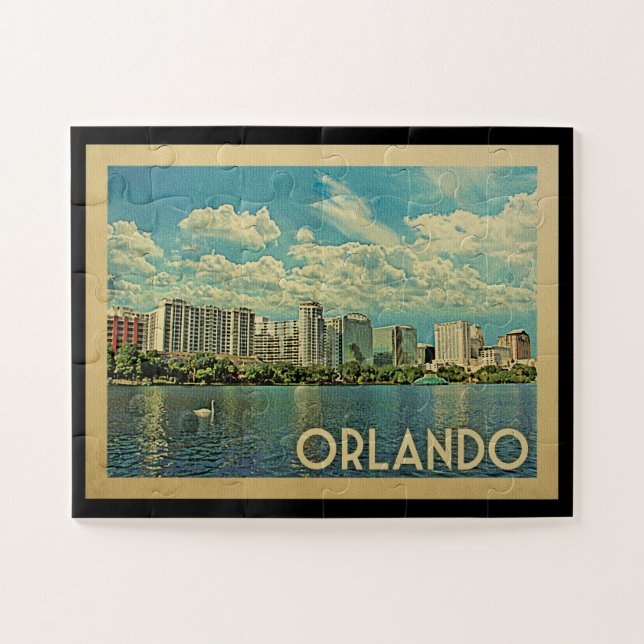 Orlando Florida Vintage Travel Jigsaw Puzzle (Horizontal)