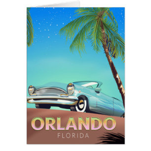 Orlando Florida vintage travel poster,