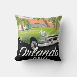 Orlando Florida vintage travel poster Cushion