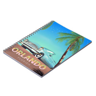 Orlando Florida vintage travel poster, Notebook