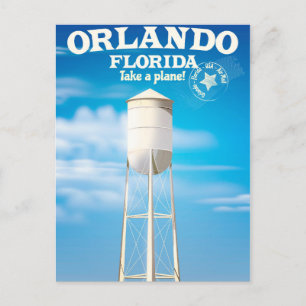 Orlando, Florida Water Tower travel print. Postcard