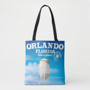 Orlando, Florida Water Tower travel print. Tote Bag