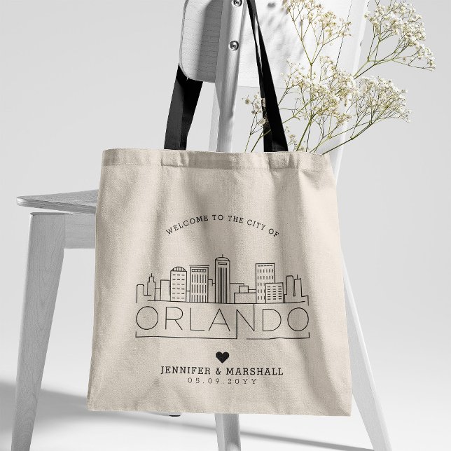 Orlando, Florida Wedding | Stylised Skyline Tote Bag (Creator Uploaded)