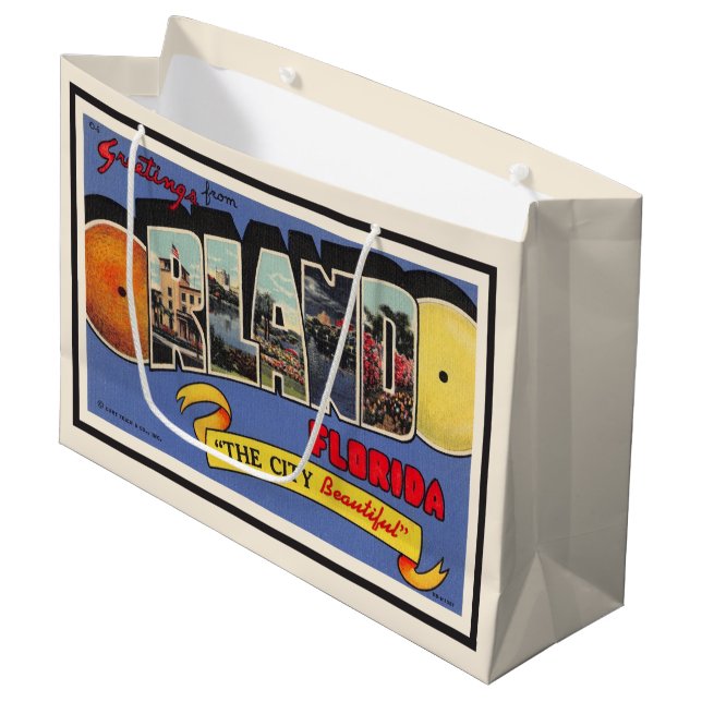 Orlando Greeting  Large Gift Bag (Front Angled)