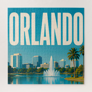 Orlando Lake Eola and Downtown Skyline Jigsaw Puzzle