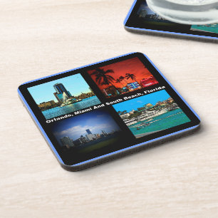 Orlando, Miami, South Beach Collage Coaster