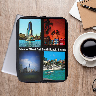 Orlando, Miami, South Beach Collage Laptop Sleeve