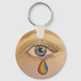 Orlando Rainbow Teardrop by Carol Zeock Key Ring