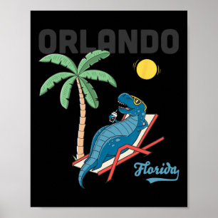 Orlando Shirts Kids Florida Dinosaur T-rex Family  Poster