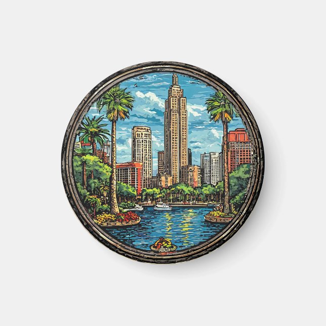Orlando View with Skyscrapers Magnet (Front)