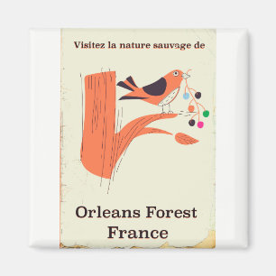 Orleans Forest France travel poster Magnet