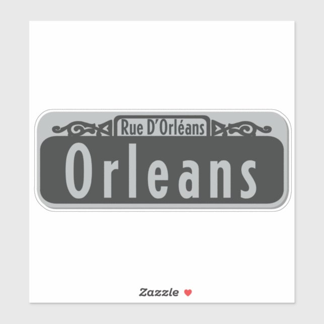 Orleans Street (Rue D’Orléans) Sign Sticker (Sheet)