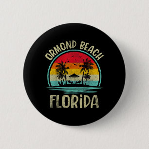 Ormond Beach Florida Palm Tree Family Summer 6 Cm Round Badge