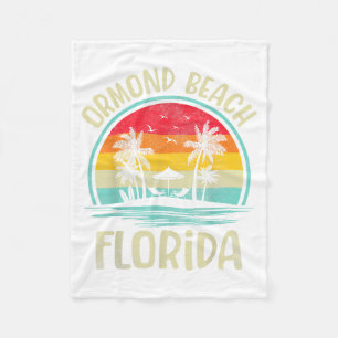 Ormond Beach Florida Palm Tree Family Summer Fleece Blanket