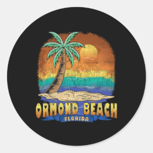 Ormond Beach Florida Vintage Distressed Souvenir Classic Round Sticker