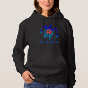Ormond Beach Sea Turtle Sea Blue Tribal Turtle Hoodie