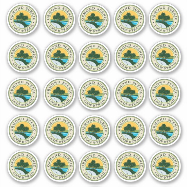 Ormond Scenic Loop Sticker Sheet - Set of 25  (Front)