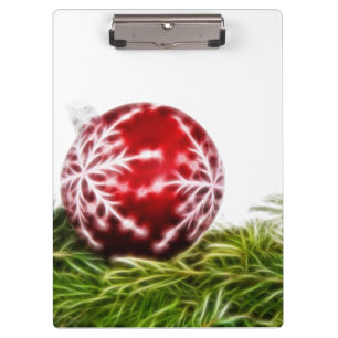 Ornament and Fir Fractal - Merry Christmas Clipboard