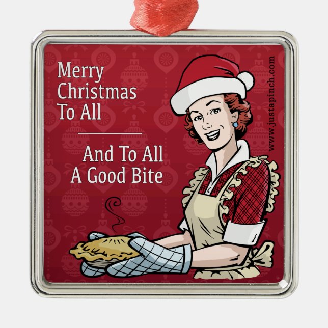 Ornament: And To All A Good Bite Metal Ornament (Front)
