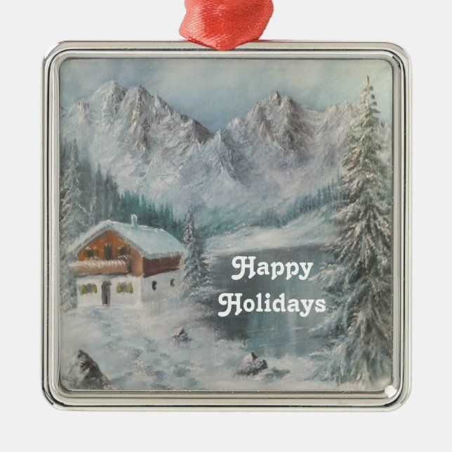 Ornament Ann Hayes Painting Bavarian Snow Dream (Front)