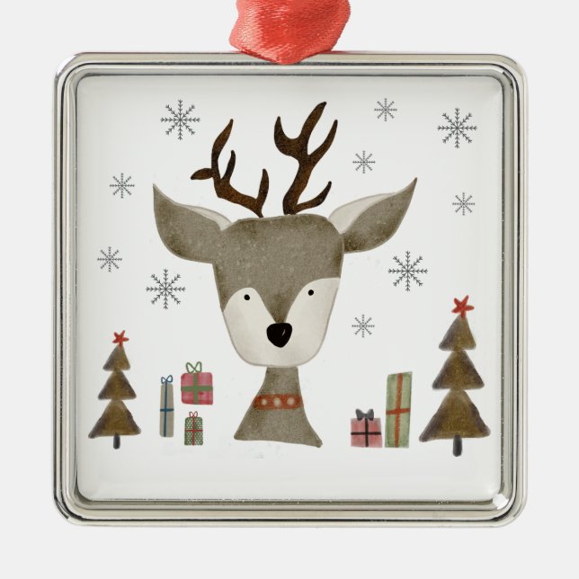 Ornament | Antique Reindeer | Watercolor (Front)