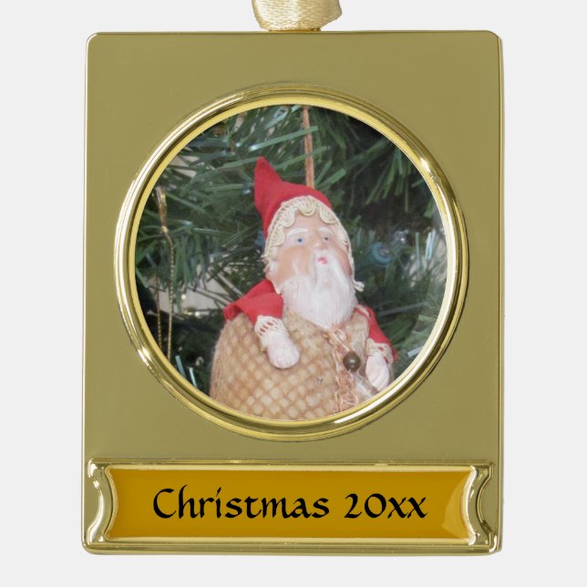 Ornament - Antique Santa and Text (Front)