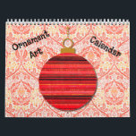 Ornament Art Christmas Year Around Calendar<br><div class="desc">This pretty calendar features my original graphic art, of created graphic art Christmas ornaments with a vintage vibe, to have a merry month year around! These calendars are high quality and vibrant. You may choose other sizes and other options if desired. This unique calendar would make a great gift for...</div>