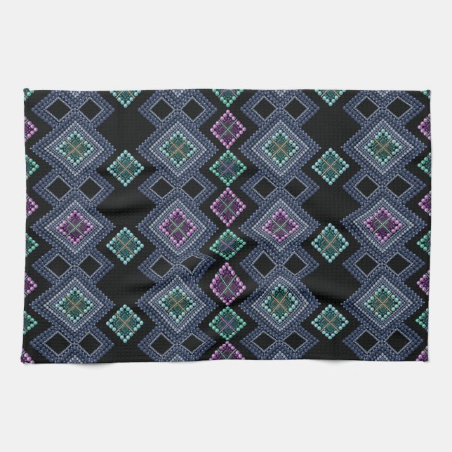 ornament, beads tea towel (Horizontal)