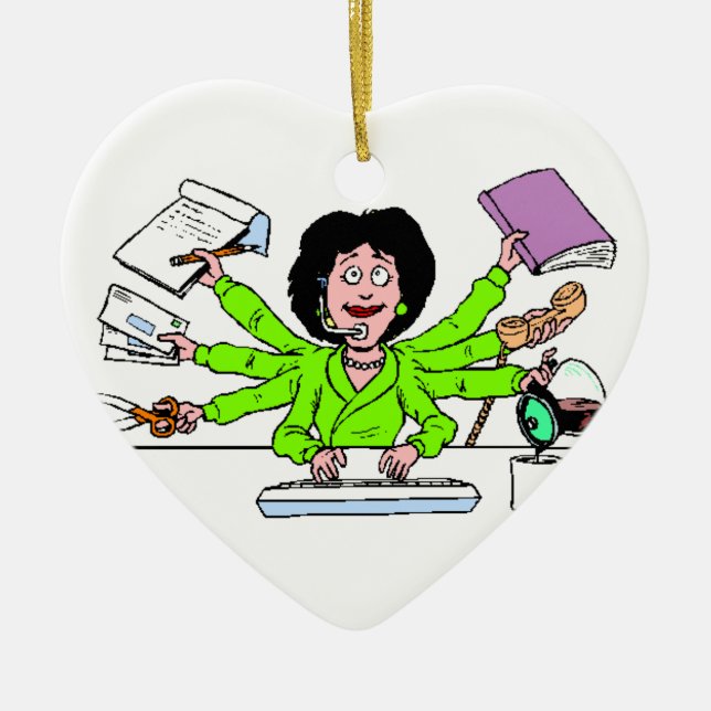 ornament, best, secretary, christmas ceramic tree decoration (Front)