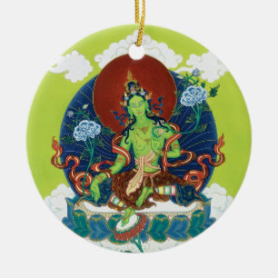 ORNAMENT CERAMIC - Green Tara & White Tara