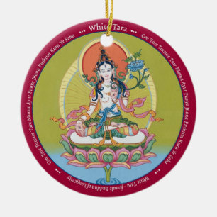 ORNAMENT CERAMIC - White Tara and close up of face