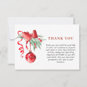 Ornament Christmas Greeting Holiday Thank You Card