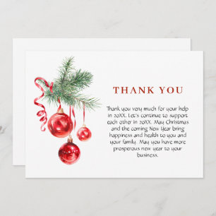 Ornament Christmas Greeting Holiday Thank You Card