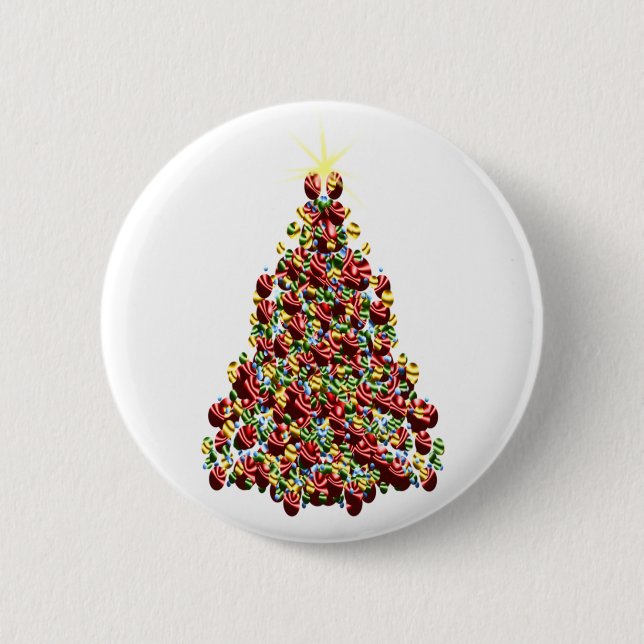 Ornament Christmas Tree 6 Cm Round Badge (Front)