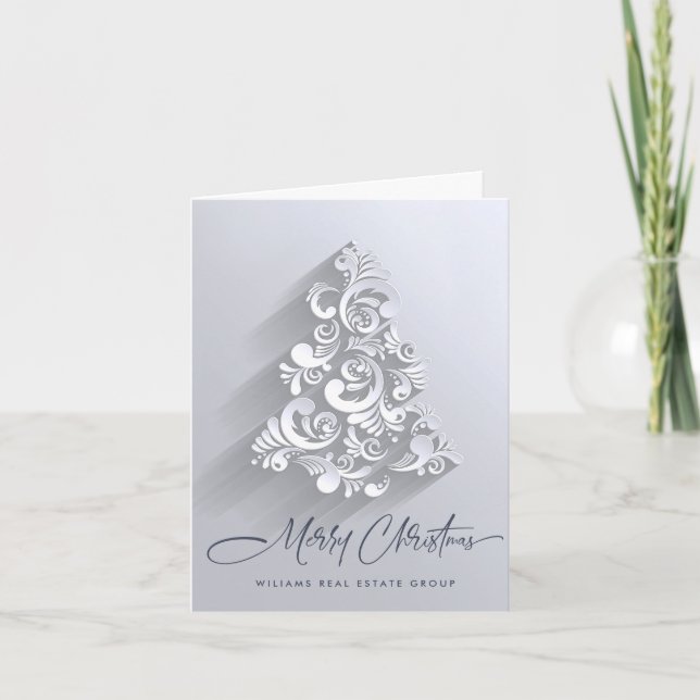 Ornament Christmas Tree Corporate Greeting Holiday Card (Front)